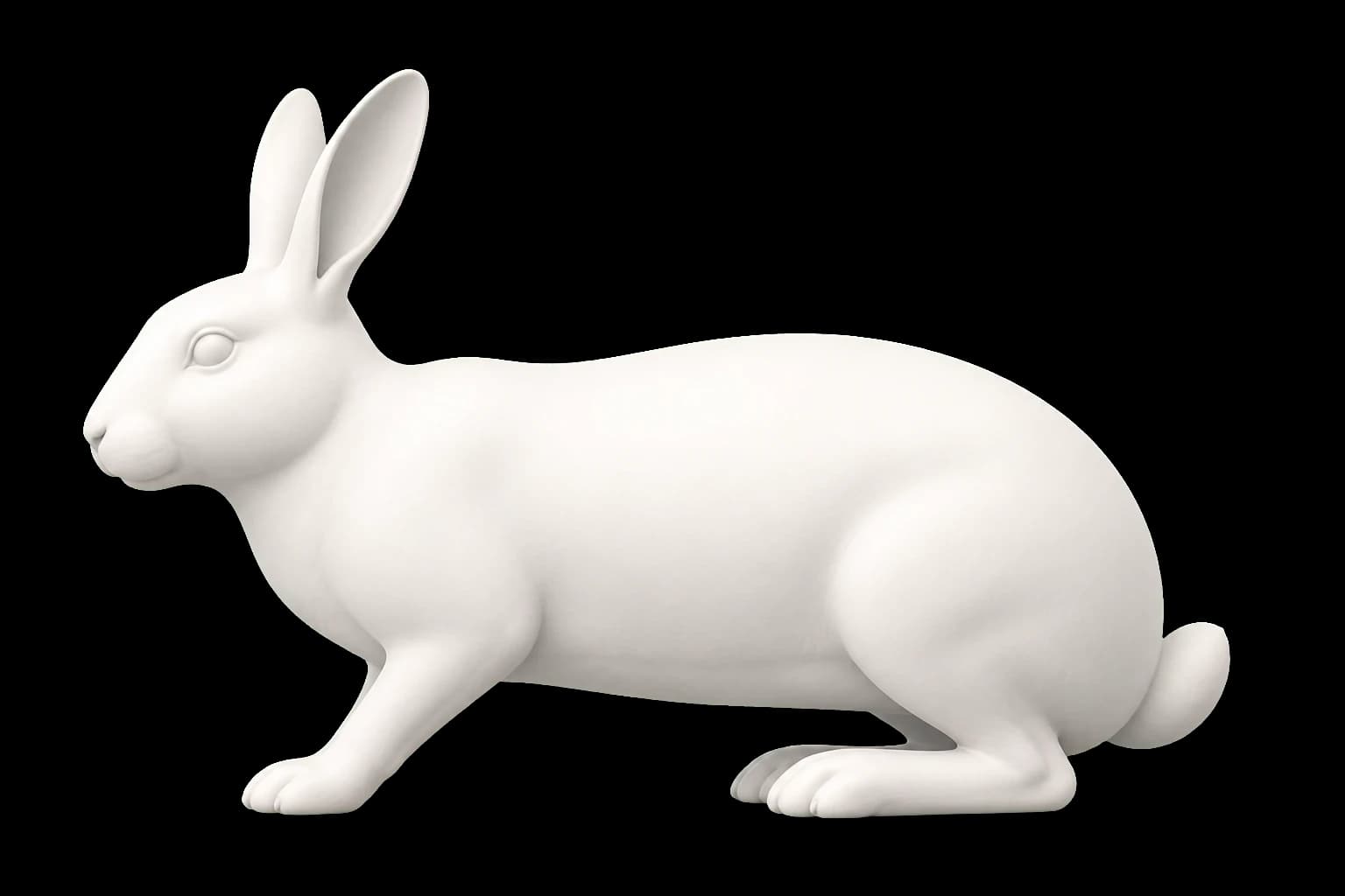White porcelain scientific rabbit model