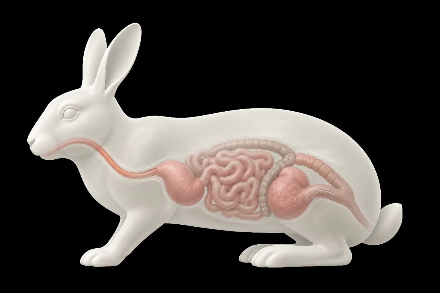 White porcelain scientific rabbit model